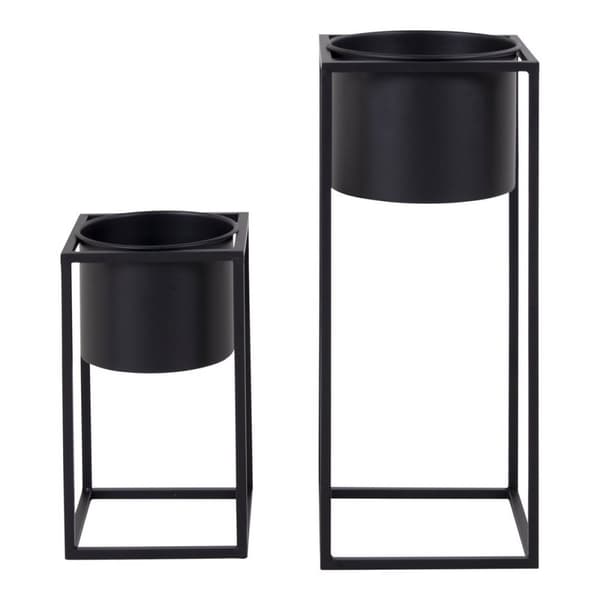 Rootz Marla Flowerpots Set - Modern Planters - Teräs ruukut - Nykyaikainen suunnittelu - 17x17x31cm & 19.5x19.5x50.5cm