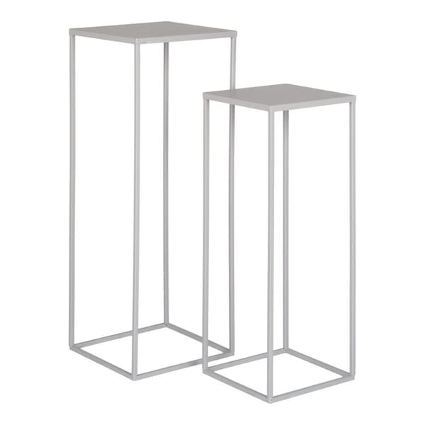 Rootz Beja Steel Flower Stand Set - Kasvien pidike - Koristeellinen jalusta - Kestävä teräs - 19x19x50cm & 22x22x60cm