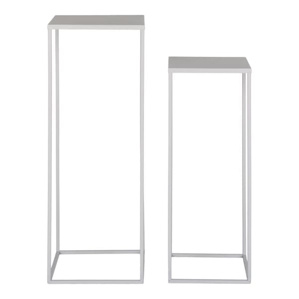 Rootz Beja Steel Flower Stand Set - Kasvien pidike - Koristeellinen jalusta - Kestävä teräs - 19x19x50cm & 22x22x60cm
