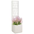 Miniatyrbilde 3 av 9: vidaXL Hageplanter med Gitter Hvit 36x36x140 cm PP