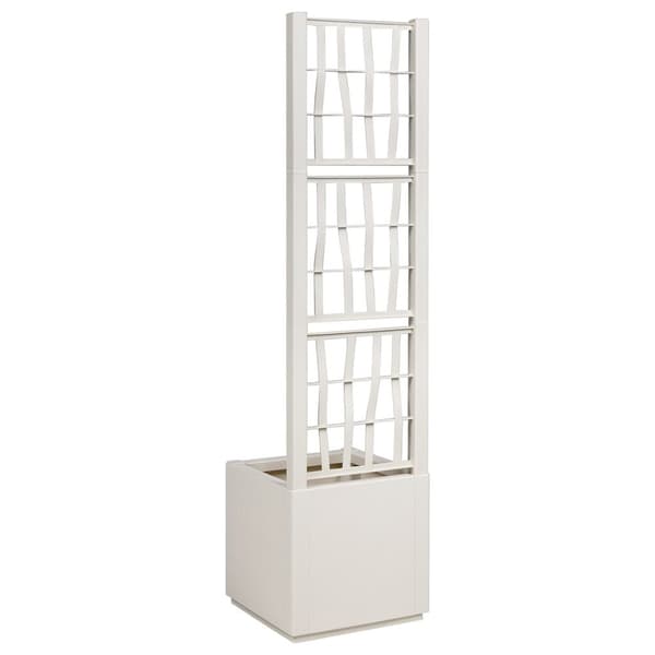 vidaXL Hageplanter med Gitter Hvit 36x36x140 cm PP