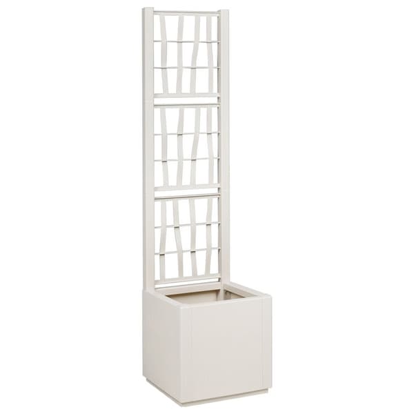 vidaXL Hageplanter med Gitter Hvit 36x36x140 cm PP