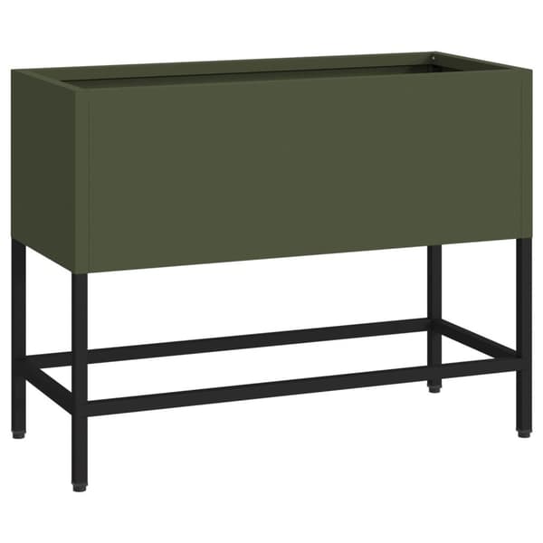 vidaXL Olivgrön Metall 60 x 26 x 45 cm Planterare Planteringslåda