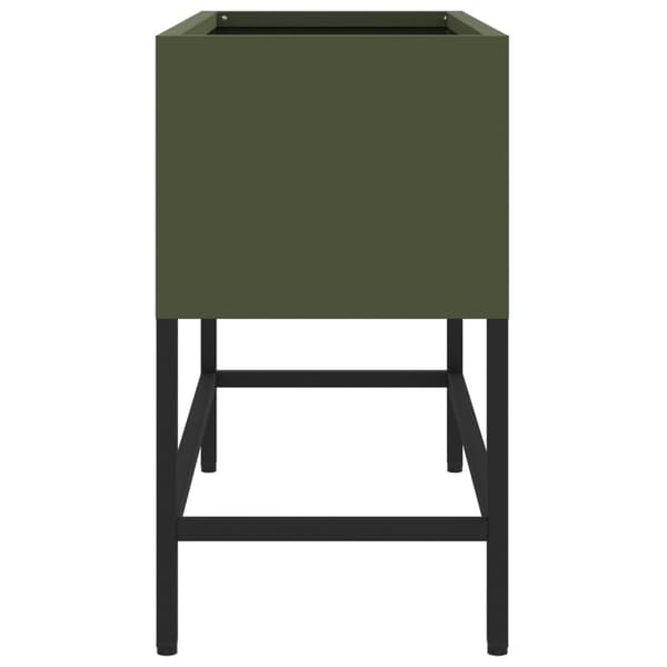vidaXL Olivgrön Metall 60 x 26 x 45 cm Planterare Planteringslåda
