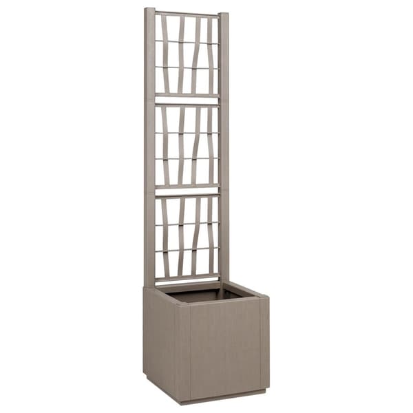 vidaXL Puutarhan Istutuskori Sateenvarjolla Vaaleanruskea 36x36x140 cm PP