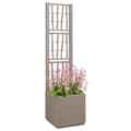 Miniatyrbilde 3 av 9: vidaXL Hagebed med Spalje Lys Brun 36x36x140 cm PP