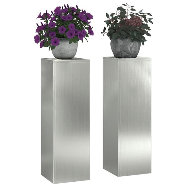 vidaXL ulkoiset kasvitelineet Pilar 2 kpl 24x24x75 cm galvanoitua terästä