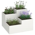 Miniatyrbillede 3 af 11: vidaXL Have Plante Hvid Plastik 100 x 100 x 60 cm Plantekasser