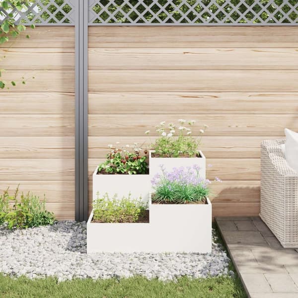 vidaXL Have Plante Hvid Plastik 100 x 100 x 60 cm Plantekasser
