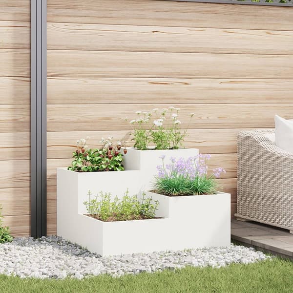 vidaXL Have Plante Hvid Plastik 100 x 100 x 60 cm Plantekasser