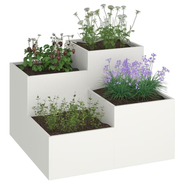 vidaXL Have Plante Hvid Plastik 100 x 100 x 60 cm Plantekasser
