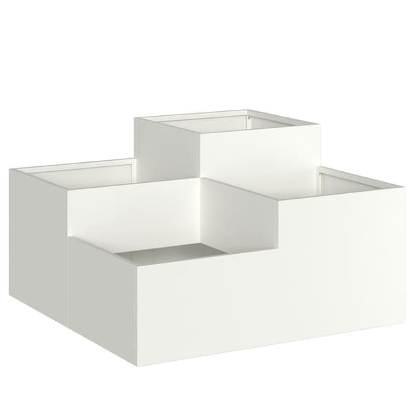 vidaXL Havekasse Hvid Koldvalset stål 80 x 80 x 48 cm Kasser