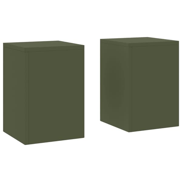 vidaXL Plantställ Set om 2 Olivgrön Kallvalsat stål 24 x 24 x 35 cm