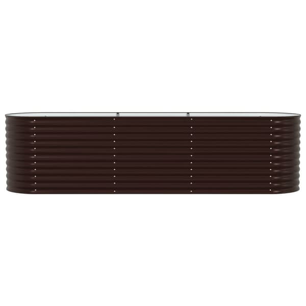 vidaXL Have Hævet Bed Brun Galvaniseret stål 320 x 80 x 81 cm Slidstærk