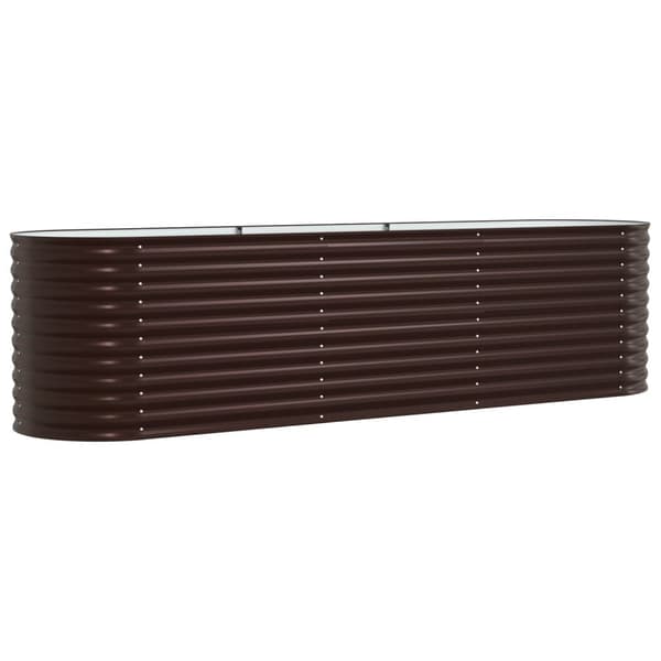 vidaXL Hagehevet Bed Brun 320x80x81 cm Galvanisert Stål