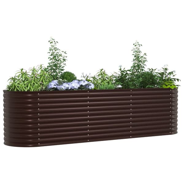 vidaXL Hagehevet Bed Brun 320x80x81 cm Galvanisert Stål