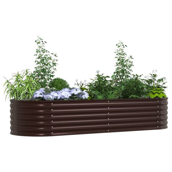 vidaXL Trädgårdsbädd Brun Galvaniserat stål 240 x 80 x 44 cm Hållbar