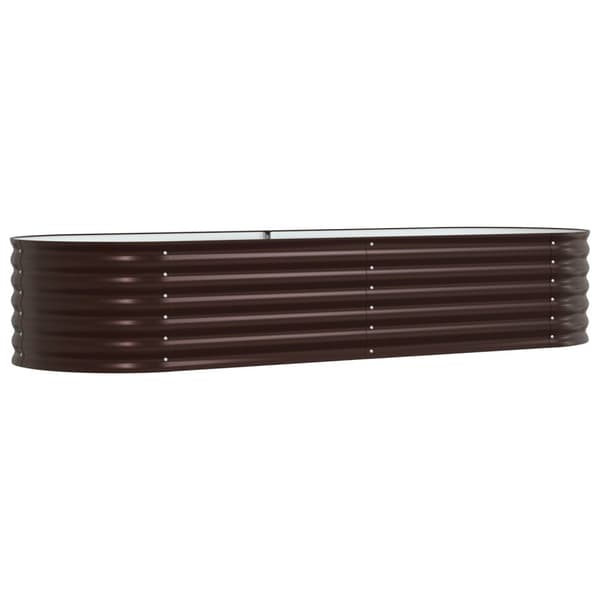 vidaXL Trädgårdsbädd Brun Galvaniserat stål 240 x 80 x 44 cm Hållbar