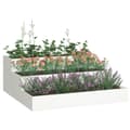 Miniatyrbilde 3 av 11: vidaXL hagekasse 3-tier 90x90x35 cm Hvit Stål