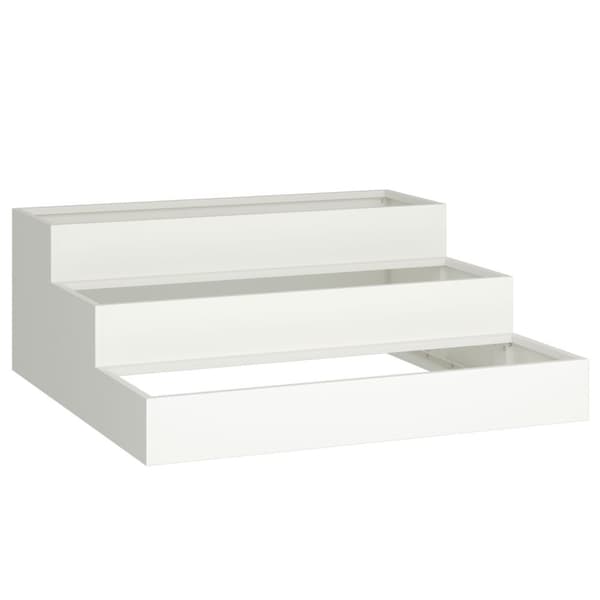 vidaXL hagekasse 3-tier 90x90x35 cm Hvit Stål