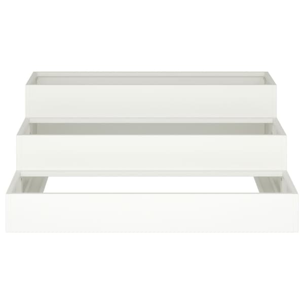 vidaXL hagekasse 3-tier 90x90x35 cm Hvit Stål