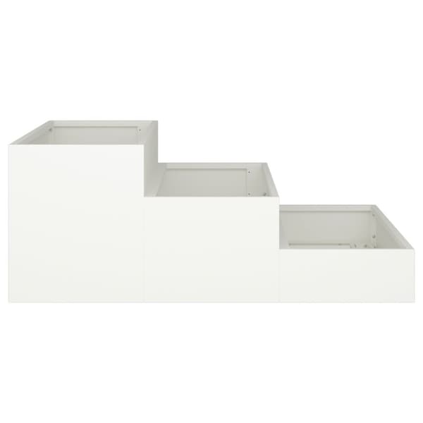 vidaXL hagekasse 3-tier 90x90x35 cm Hvit Stål