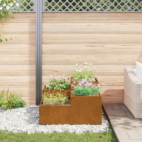 vidaXL Haveplantekasse Rusten Vejrbestandigt stål 80 x 80 x 48 cm