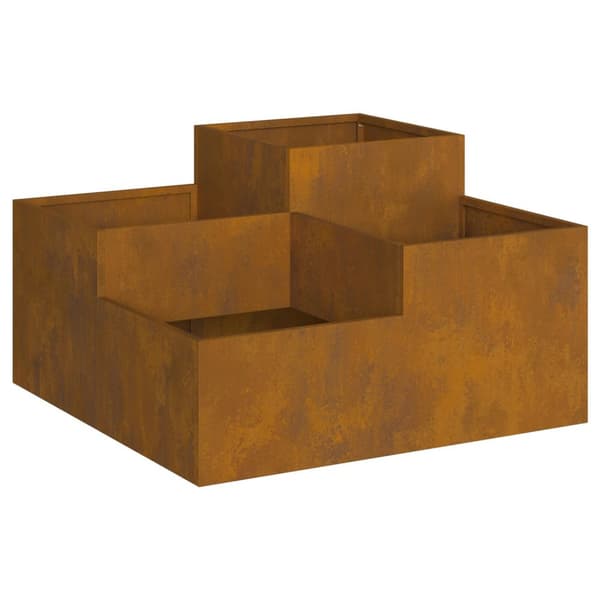 vidaXL Haveplantekasse Rusten Vejrbestandigt stål 80 x 80 x 48 cm