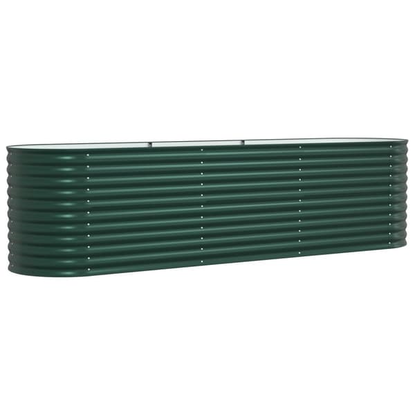 vidaXL Trädgårdslyftbädd Grön Galvaniserat stål 320 x 80 x 81 cm Hållbar