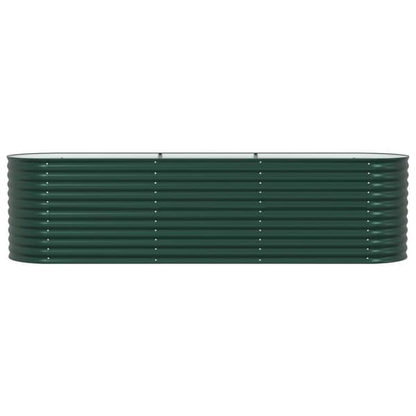 vidaXL Trädgårdslyftbädd Grön Galvaniserat stål 320 x 80 x 81 cm Hållbar