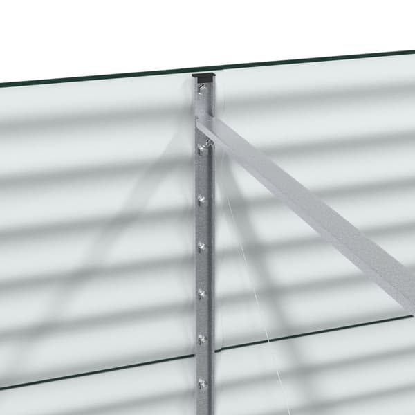 vidaXL Havehævet seng Grøn Galvaniseret stål 320 x 80 x 81 cm Slidstærk