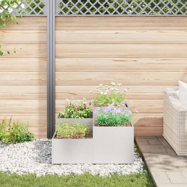 vidaXL Haveplanter Sølv Rustfrit stål 80 x 80 x 48 cm Plantere