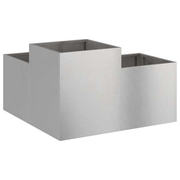 vidaXL Haveplanter Sølv Rustfrit stål 80 x 80 x 48 cm Plantere