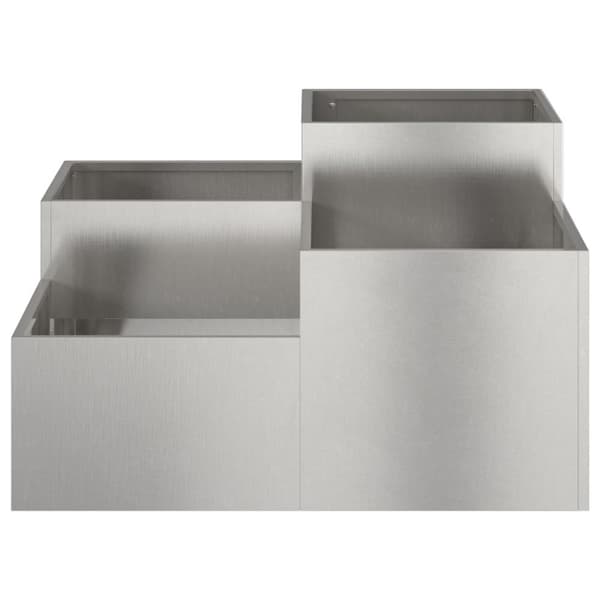 vidaXL Haveplanter Sølv Rustfrit stål 80 x 80 x 48 cm Plantere
