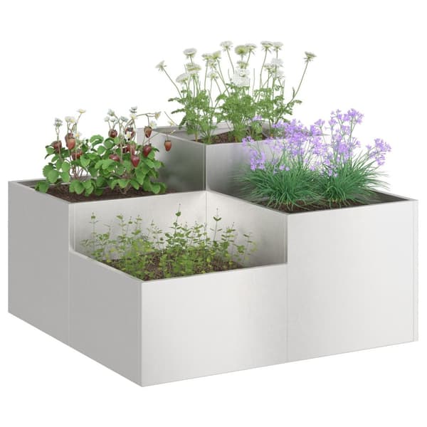 vidaXL Haveplanter Sølv Rustfrit stål 80 x 80 x 48 cm Plantere