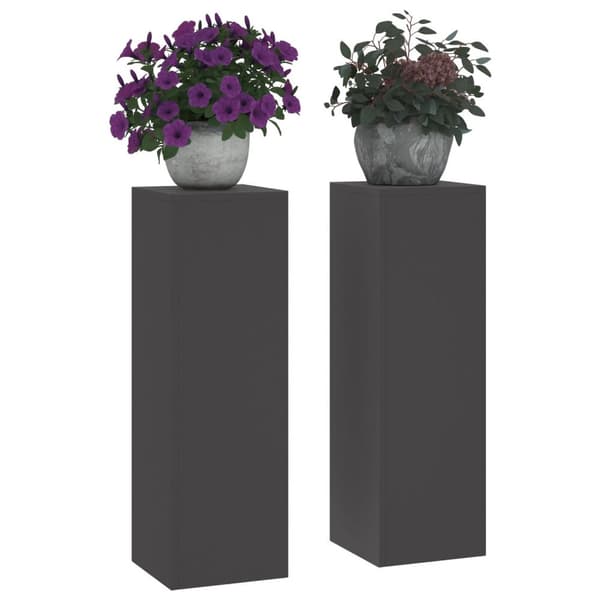 vidaXL Planteholdere Sæt af 2 Sort Koldvalset stål 24 x 24 x 75 cm