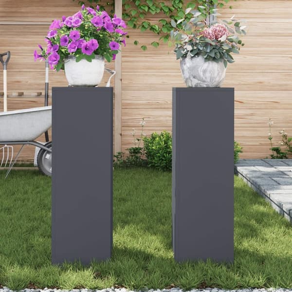 vidaXL Utendørs Plante Stativ 2 stk Antrasitt 24x24x75 cm Stål