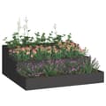 Miniatyrbilde 3 av 11: vidaXL Hagekasse 3-lags 90x90x35 cm Svart Stål