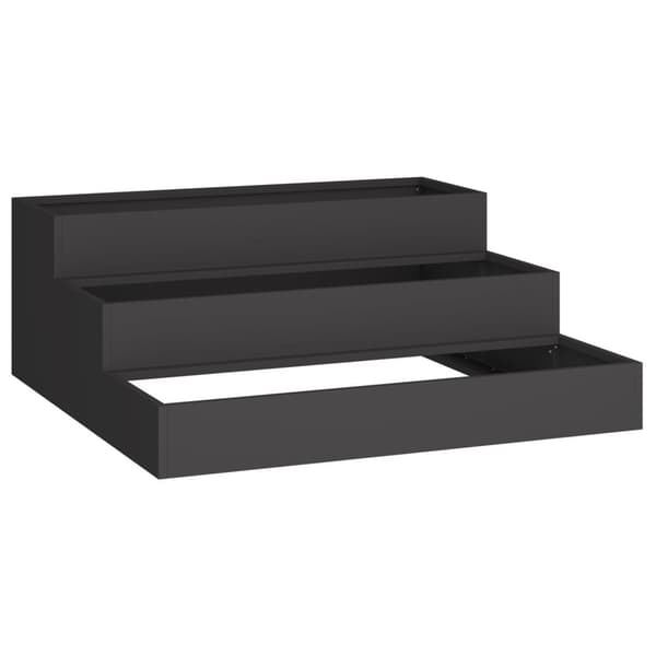 vidaXL Hagekasse 3-lags 90x90x35 cm Svart Stål
