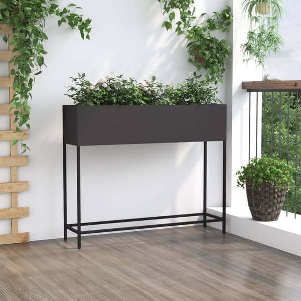 vidaXL Høyt Hagebedd 100x26x82 cm Svart Stål