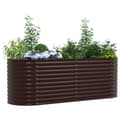 Miniatyrbilde 3 av 11: vidaXL Hagehevet Bed Brun 240x80x81 cm Galvanisert Stål