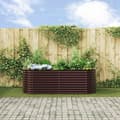 Miniatyrbilde 5 av 11: vidaXL Hagehevet Bed Brun 240x80x81 cm Galvanisert Stål