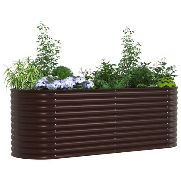 vidaXL Hagehevet Bed Brun 240x80x81 cm Galvanisert Stål