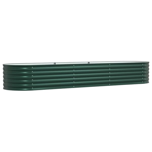 vidaXL Trädgårdsbädd Grön Galvat stål 320 x 80 x 44 cm Hållbar