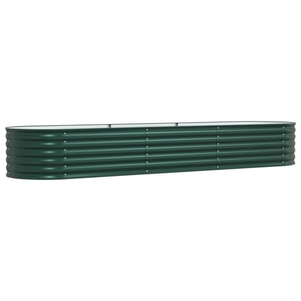 vidaXL Trädgårdsbädd Grön Galvat stål 320 x 80 x 44 cm Hållbar