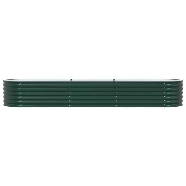 vidaXL Trädgårdsbädd Grön Galvat stål 320 x 80 x 44 cm Hållbar