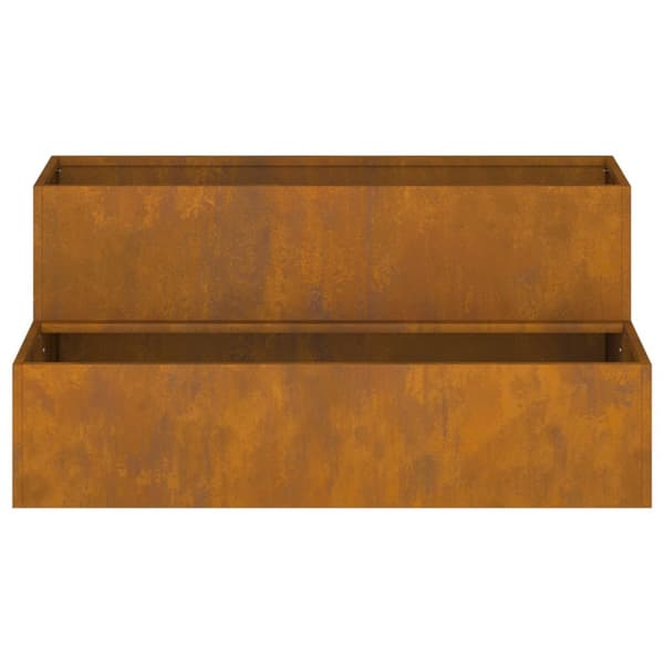 vidaXL Puutarhapenkit 2-Tasoinen 100x60x45 cm Säänkestävä Teräs