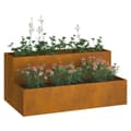 Pikkukuva 1 / 11: vidaXL Puutarhapenkit 2-Tasoinen 100x60x45 cm Säänkestävä Teräs