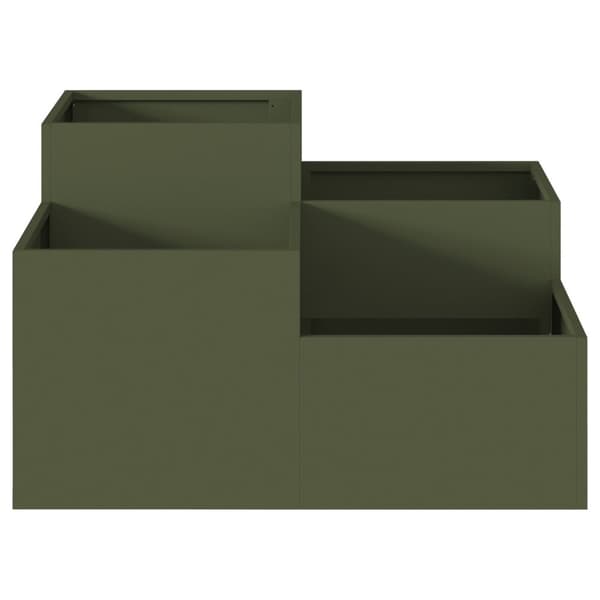 vidaXL Haveplantekasse Olive grøn Koldvalset stål 80 x 80 x 48 cm