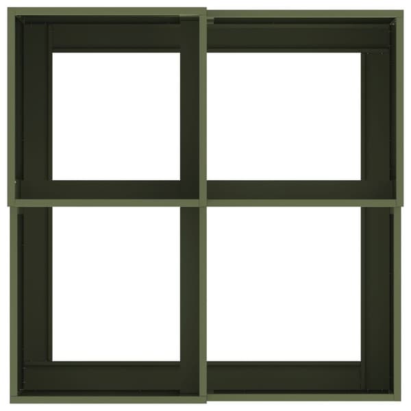 vidaXL Haveplantekasse Olive grøn Koldvalset stål 80 x 80 x 48 cm